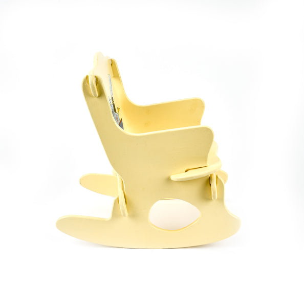 Chaise berçante-bateaux jaune