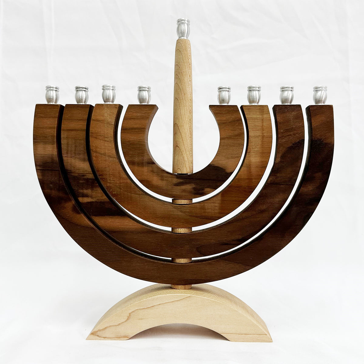 Wooden MenorahCircular w/Movable Parts Cummings Centre Boutique