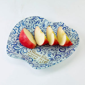 Plaque de pomme en verre Rosh Hashana