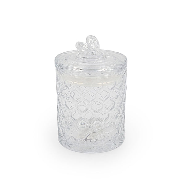 Honeycomb Jar w/Bee on Sealed Lid