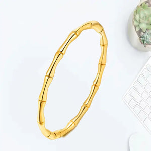 Style bambou Bangle-Couleur or
