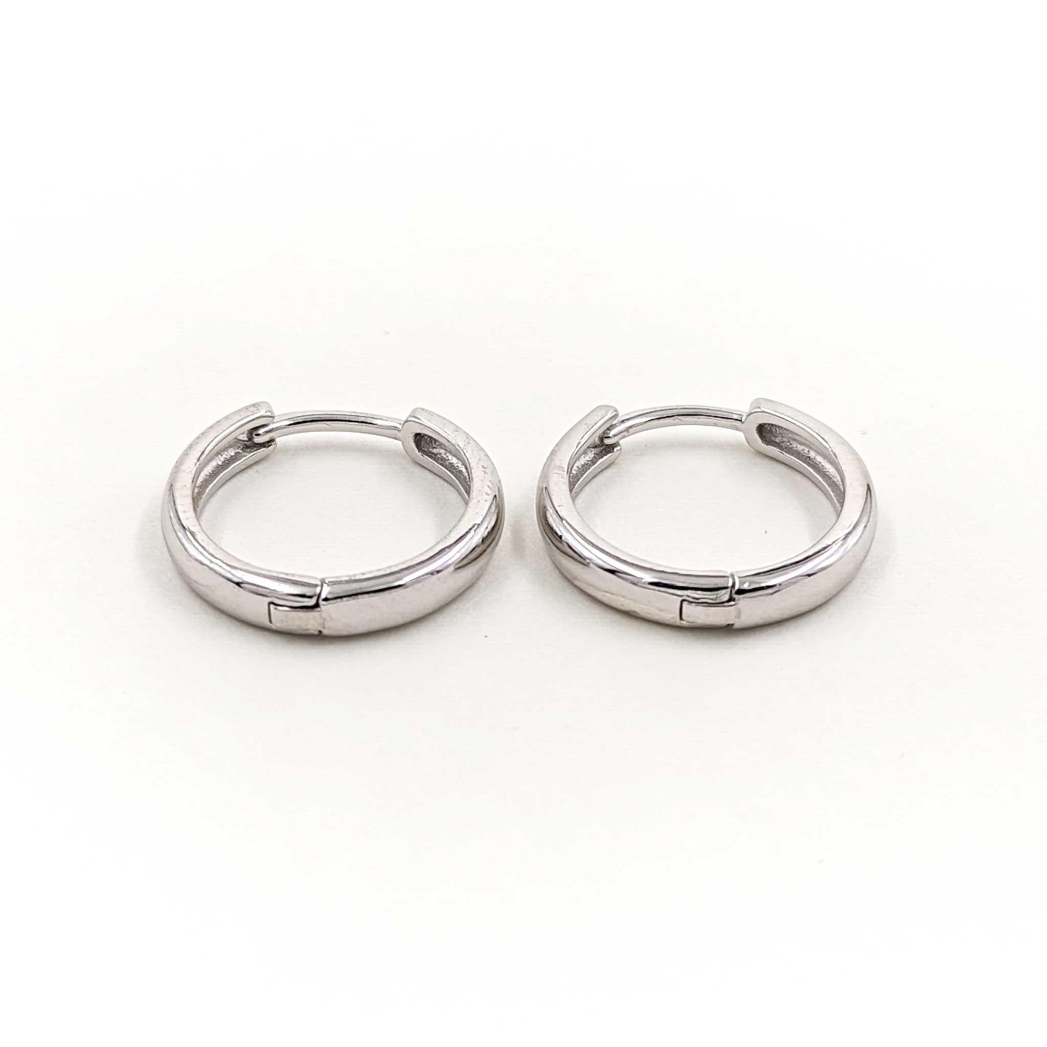 Round Huggie Earrings-Sterling Silver