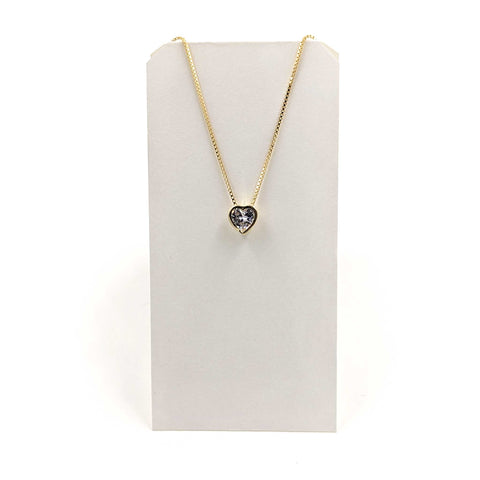 Necklace with CZ Heart-Sterling Silver