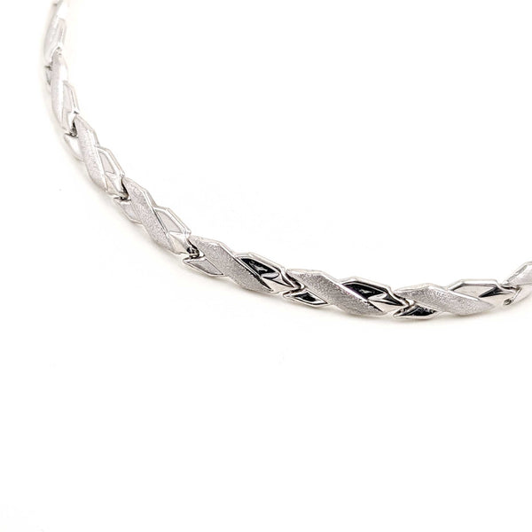 Textured Twist Style Necklace-Sterling Silver