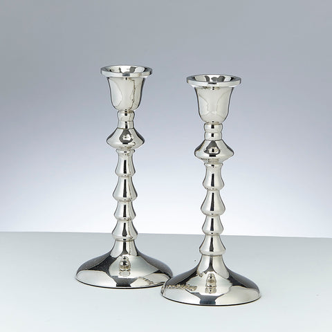 Nickel Plated Candlesticks-Set of 2