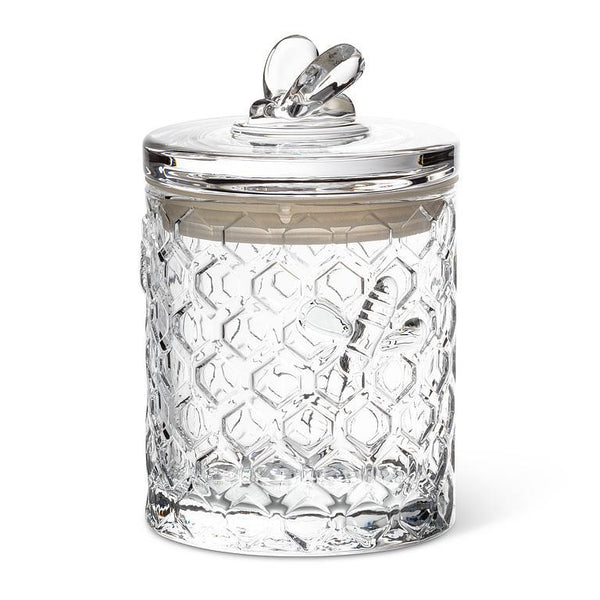 Honeycomb Jar w/Bee on Sealed Lid