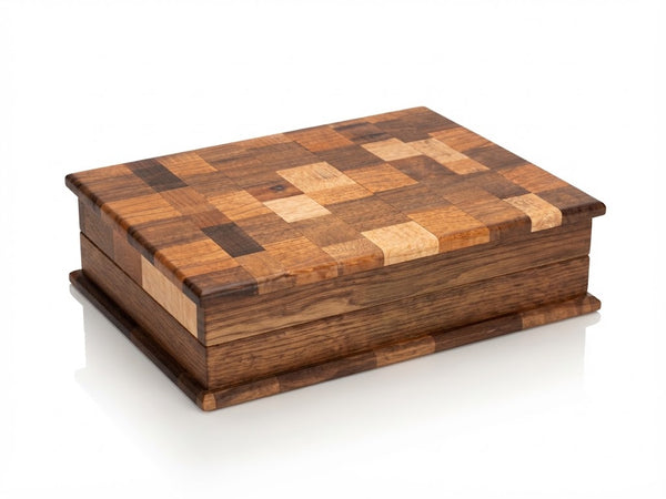 Large Tiled Wooden Jewelry Box