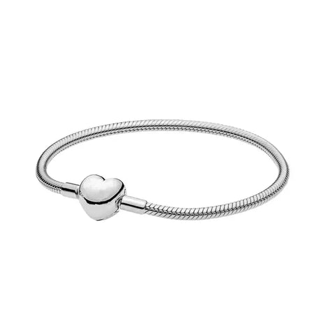 Bracelet-Snake Chain W/Heart
