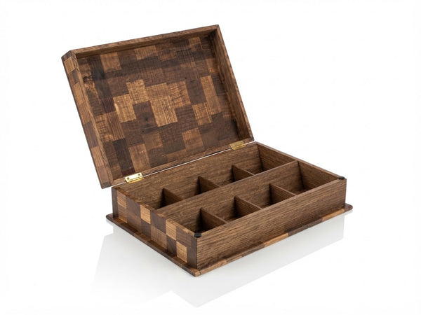 Large Tiled Wooden Jewelry Box