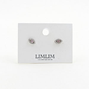 Earrings-Evil Eye Studs w/CZ