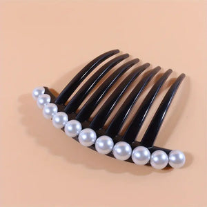 Black & Pearl Bead Hair Comb