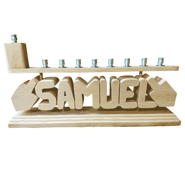 Personalized Wood Chanukiah