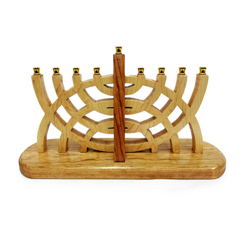 Hanoukka Menorah - Bois à trois tons