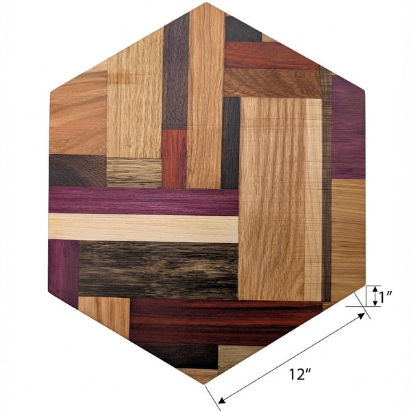 Hexagonal Serving Board (assorted hardwoods)