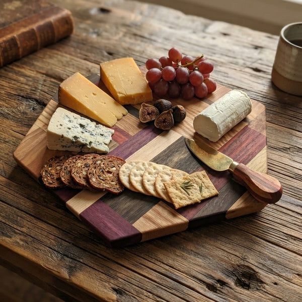 Hexagonal Serving Board (assorted hardwoods)