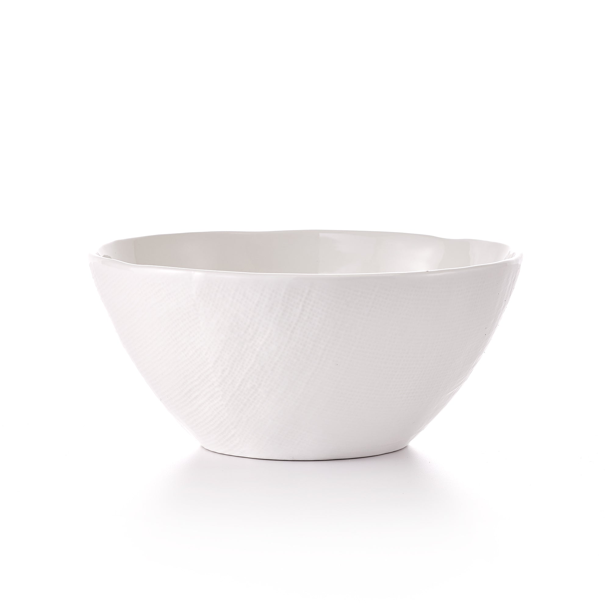 White Textured Serving Bowl