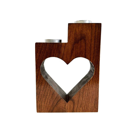 Porte-Tealite Coeur en bois