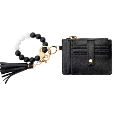 Card Wallet w/Bead Keychain