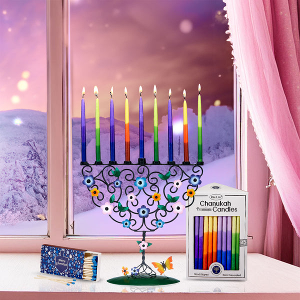 Menorah-Arbre de vie en fleurs