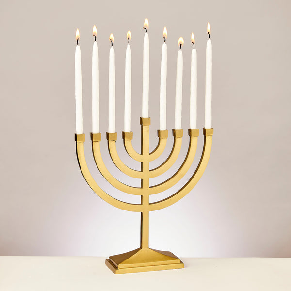 Traditional Satin Gold Finish Menorah