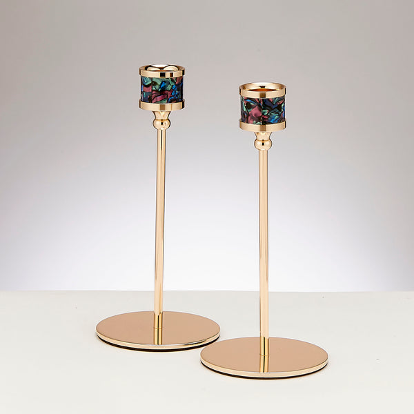 Set of 2 Goldtone Candlesticks