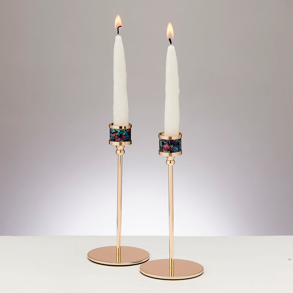 Set of 2 Goldtone Candlesticks
