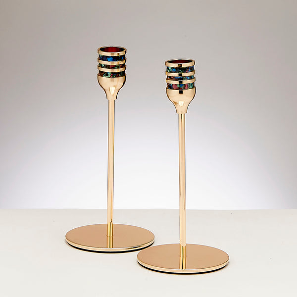 Set of 2 Goldtone Candlesticks