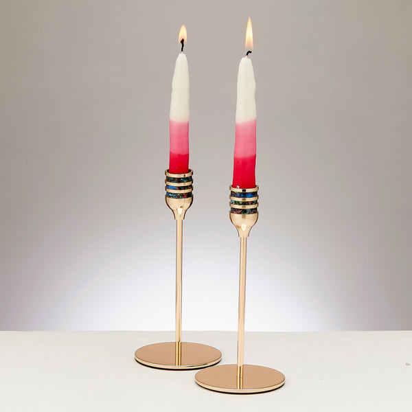 Set of 2 Goldtone Candlesticks