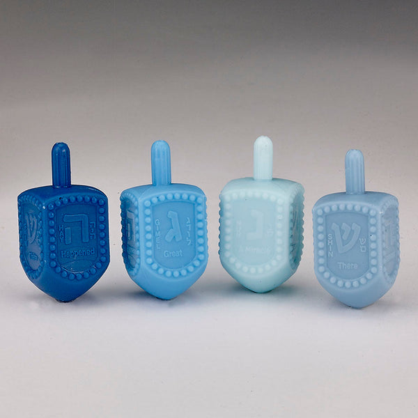 "Jar" of Dreidels- 25 Med. Plastic, Shades of Blue