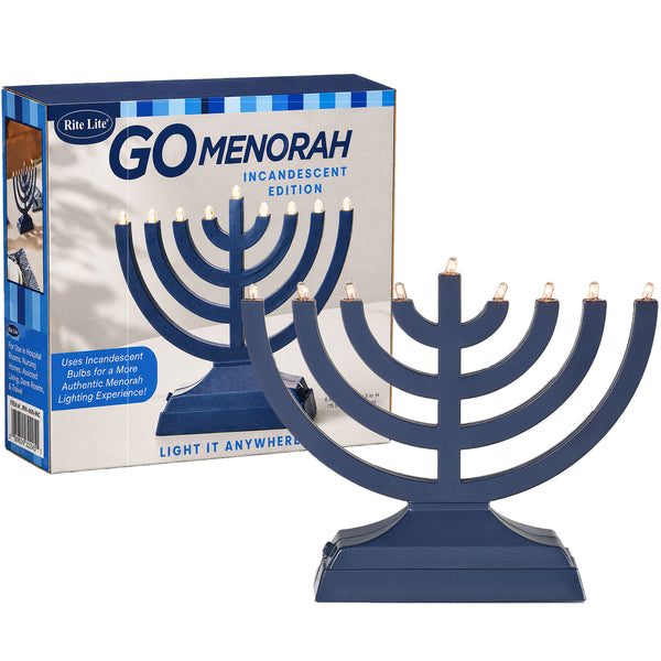 Go Menorah - Light It Anywhere - Navy- Incandescent Bulbs