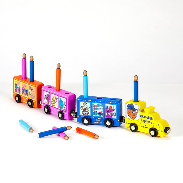 My Play Wood Train Menorah w/ Removable Wood Candles