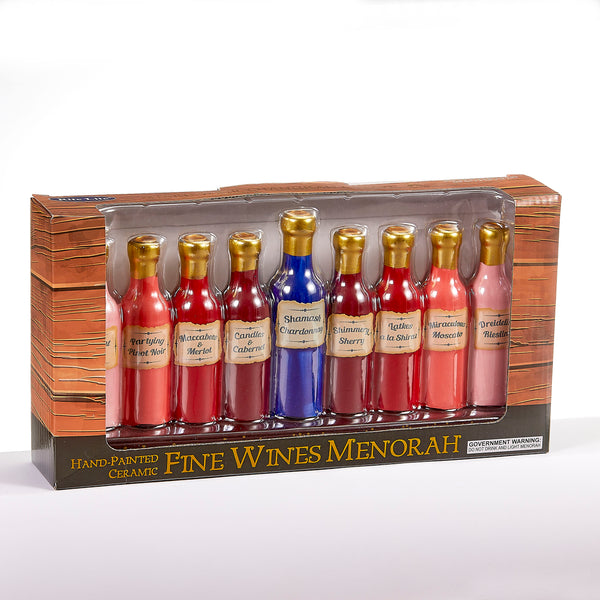 Fine Wines Hand-painted Ceramic Menorah