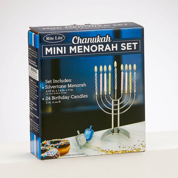 Mini Menorah Set - Menorah and 24 Birthday Candles