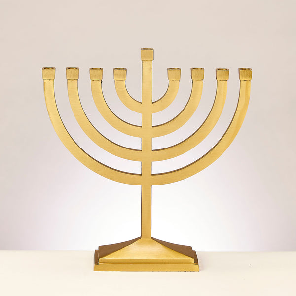 Traditional Satin Gold Finish Menorah