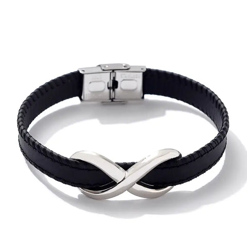 Bracelet-Leather Strap w/Infinity