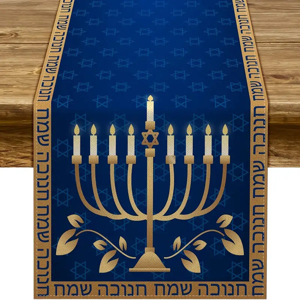 Chanukah - Blue Table Runner