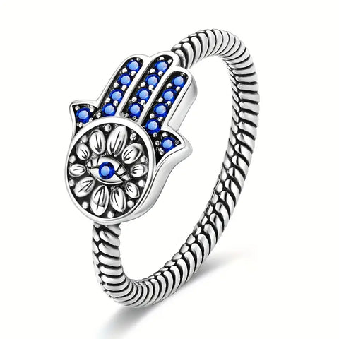 Ring - Blue Hamsa