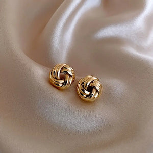 Earrings-Knot Studs-Gold Colour