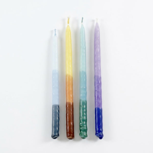 Pure Vegetable Wax Chanukah Candles-Tricolour Multi