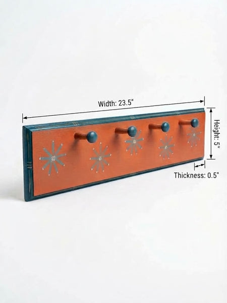 Peach and Blue Flower Coat Rack