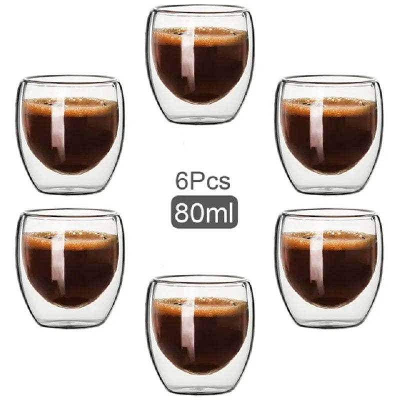 6pc Double Wall Espresso Glasses