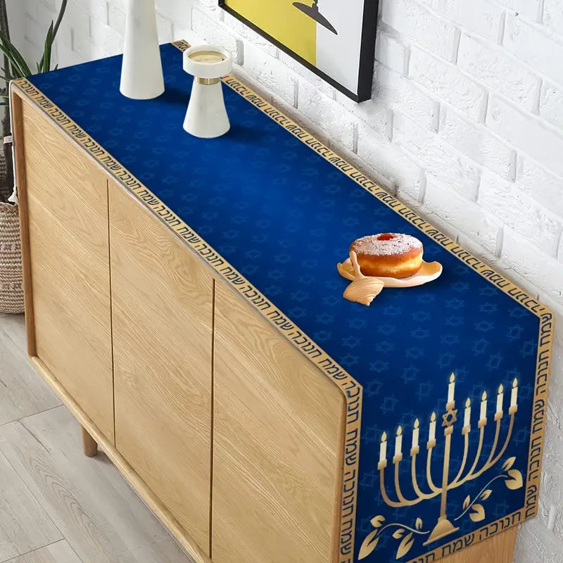 Chanukah - Blue Table Runner