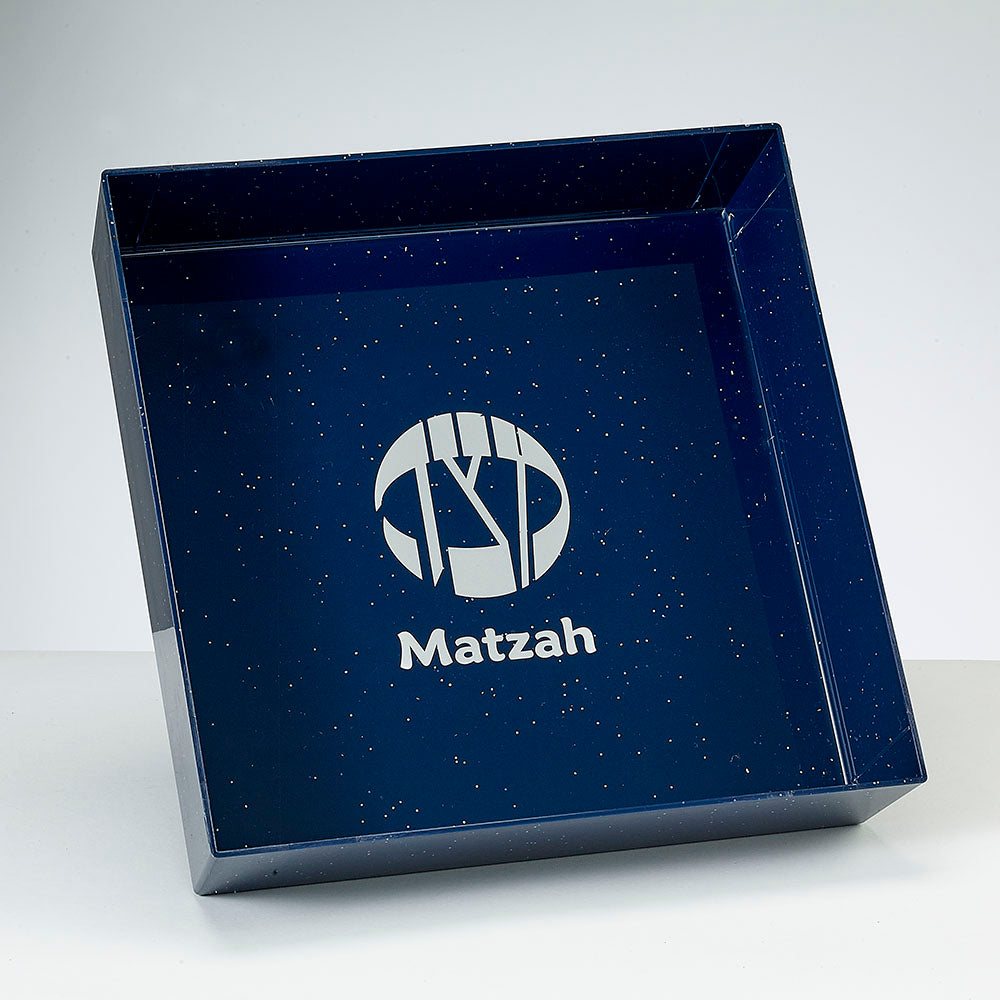 Matzah Tray-Navy w/Glitter