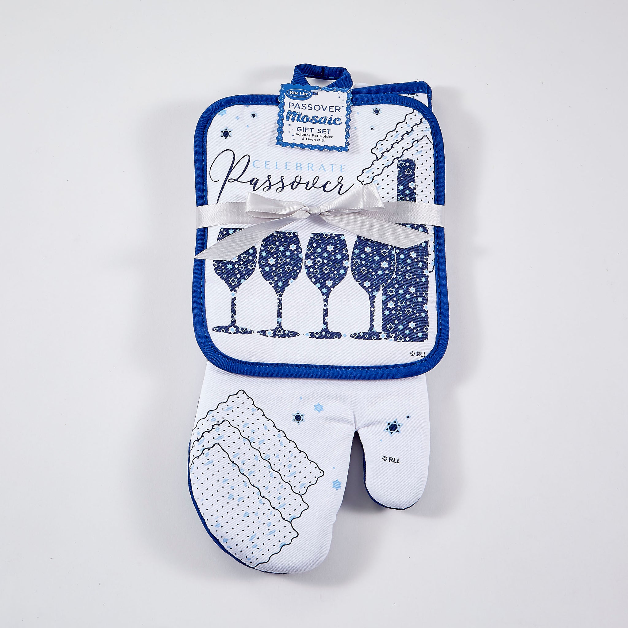 Passover Mosaic Pot Holder & Oven Mitt Set