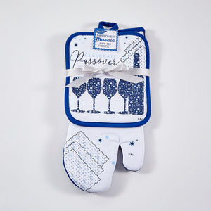 Passover Mosaic Pot Holder & Oven Mitt Set