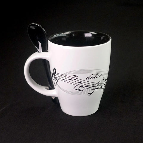 Mug w/Musical Motif and Spoon