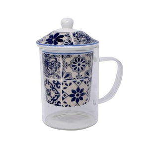 Tasse à thé-mosaïque bleu