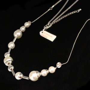 Necklace - Silver with Pearls
