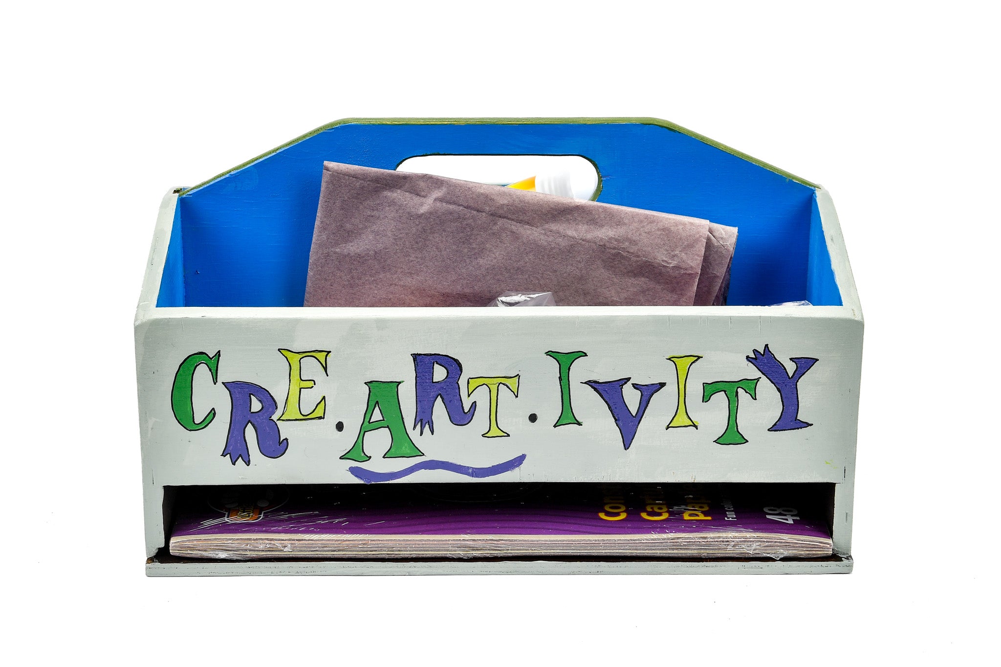 Boîte de créativité : vert/bleu/mauve