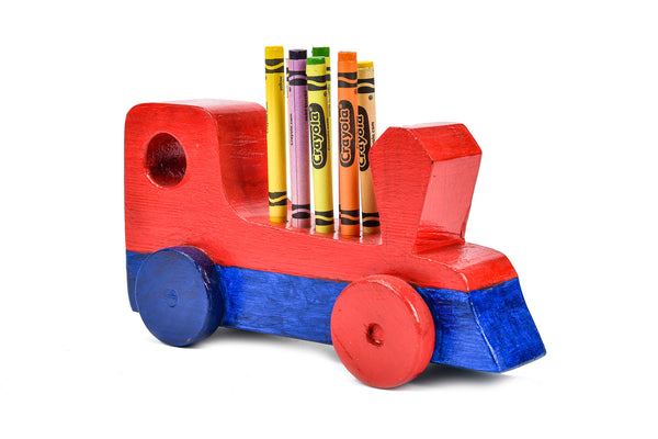 Crayon/Pen Holder-red/blue train